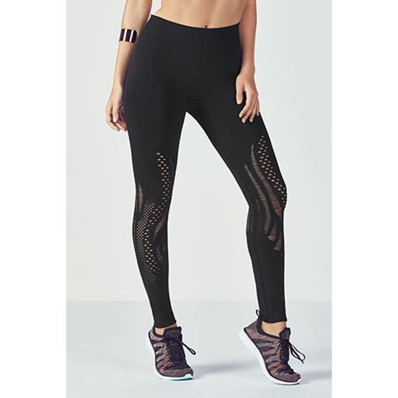 Fabletics Pants - Fabletics Ishani Tight Tall XL 12-14 Black Cut Out Seamless Leggings - NWT